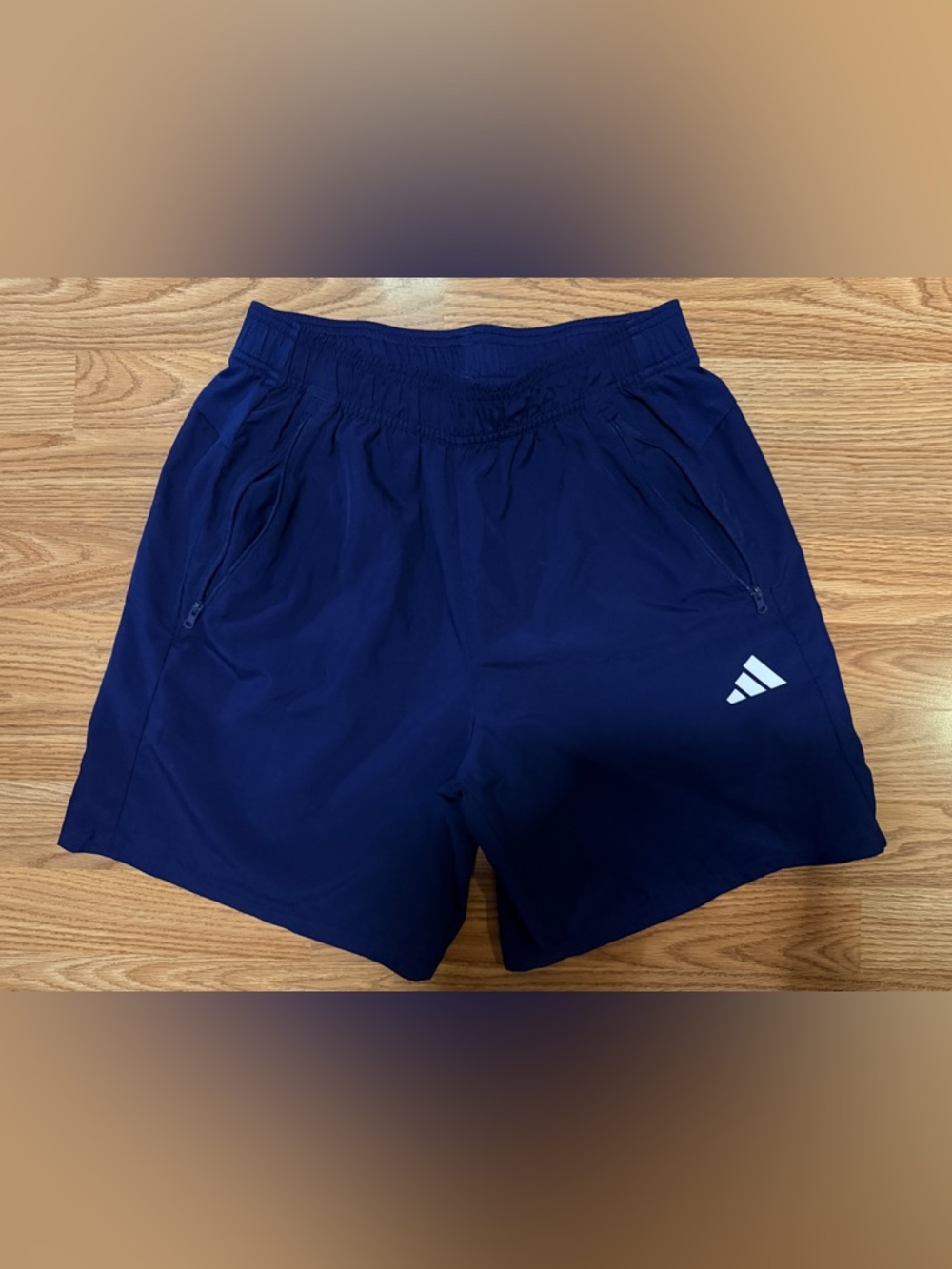 EUC Men’s Sz Med Adidas Train Essentials Woven Training Shorts In Navy Blue